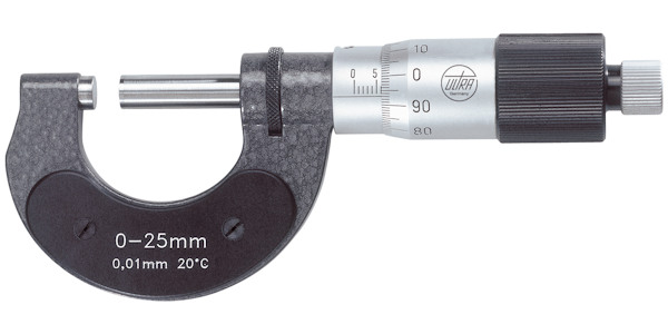 Präzisions-Bügelmessschraube, 100er Teilung 0 - 25 mm U2029201