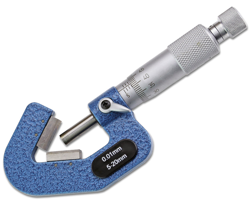 Bügelmessschraube mit Prismenamboss 	60°,  3-schneidig 1 mm - 15 mm U2056101s