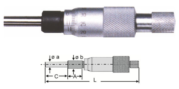 Kleine Einbaumessschraube 0 - 13 mm H210-71