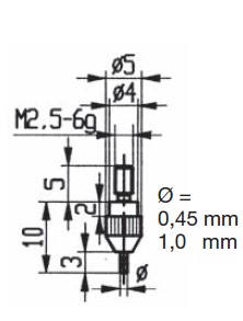 Messeinsatz Hartmetallbestückt 0,45 mm Ø KA573-112H-045