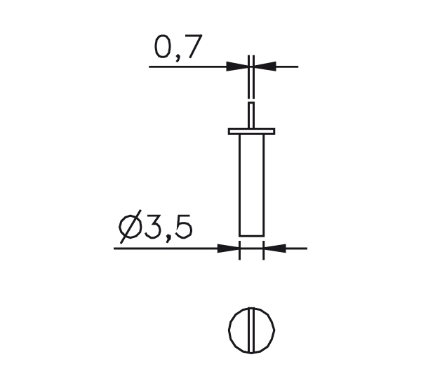 Messeinsatz Stahl gehärtet abgesetzte Messfläche 0,7mm U1159905