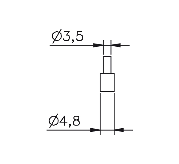Messeinsatz Stahl gehärtet plan Ø 4,8mm U1159908