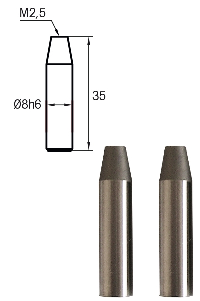 Adapterbolzen Paar Vergleichsmessgeräte M2,5, L = 35mm U1390300
