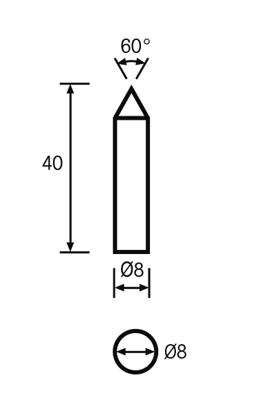 Messeinsatz Paar Vergleichsmessgeräte 60°, L = 40mm U1390309