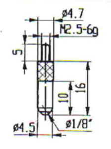 Messeinsatz Stahl 4,5 mm Ø KA573-16