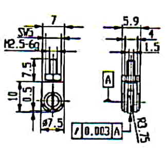 Messeinsatz Stahl mit Rolle  Ø 7,5 mm KA573-28E