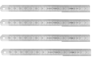 Biegsame Stahlmaßstäbe mit Ablesungen rechts nach links. Ablese - Typ C = inch / mm Oberkante 1/64, 1/32 und 1/16 inch. Unterkante 1/2mm und 1mm Teilung